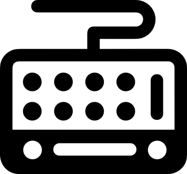 Şeffaf arkaplan ile PNG biçiminde bilgisayar logosu simgesi. Teknoloji markaları, bilişim hizmetleri, web geliştirme veya dijital ürünler için uygun minimalist siyah-beyaz tasarım. Çok yönlü markalaşma ve arayüz kullanımı için temiz ve modern sembol
