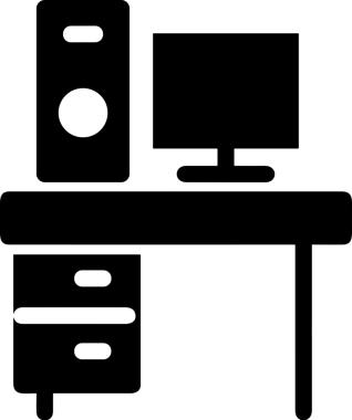 Şeffaf arkaplan ile PNG biçiminde bilgisayar logosu simgesi. Teknoloji markaları, bilişim hizmetleri, web geliştirme veya dijital ürünler için uygun minimalist siyah-beyaz tasarım. Çok yönlü markalaşma ve arayüz kullanımı için temiz ve modern sembol