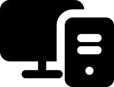 Şeffaf arkaplan ile PNG biçiminde bilgisayar logosu simgesi. Teknoloji markaları, bilişim hizmetleri, web geliştirme veya dijital ürünler için uygun minimalist siyah-beyaz tasarım. Çok yönlü markalaşma ve arayüz kullanımı için temiz ve modern sembol