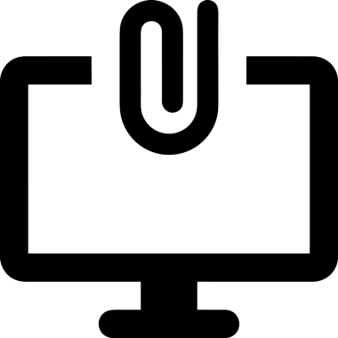 Şeffaf arkaplan ile PNG biçiminde bilgisayar logosu simgesi. Teknoloji markaları, bilişim hizmetleri, web geliştirme veya dijital ürünler için uygun minimalist siyah-beyaz tasarım. Çok yönlü markalaşma ve arayüz kullanımı için temiz ve modern sembol