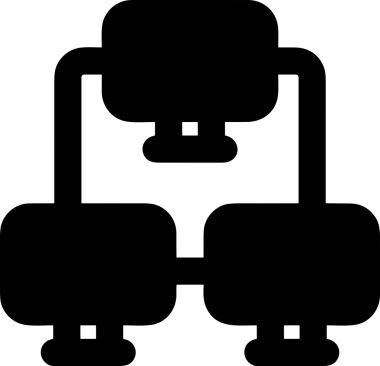 Şeffaf arkaplan ile PNG biçiminde bilgisayar logosu simgesi. Teknoloji markaları, bilişim hizmetleri, web geliştirme veya dijital ürünler için uygun minimalist siyah-beyaz tasarım. Çok yönlü markalaşma ve arayüz kullanımı için temiz ve modern sembol