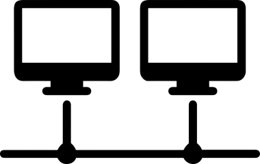 Şeffaf arkaplan ile PNG biçiminde bilgisayar logosu simgesi. Teknoloji markaları, bilişim hizmetleri, web geliştirme veya dijital ürünler için uygun minimalist siyah-beyaz tasarım. Çok yönlü markalaşma ve arayüz kullanımı için temiz ve modern sembol