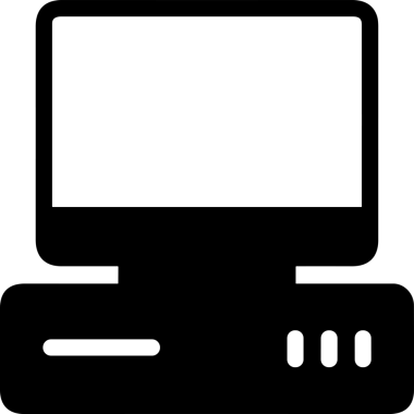 Şeffaf arkaplan ile PNG biçiminde bilgisayar logosu simgesi. Teknoloji markaları, bilişim hizmetleri, web geliştirme veya dijital ürünler için uygun minimalist siyah-beyaz tasarım. Çok yönlü markalaşma ve arayüz kullanımı için temiz ve modern sembol