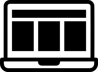 Şeffaf arkaplan ile PNG biçiminde bilgisayar logosu simgesi. Teknoloji markaları, bilişim hizmetleri, web geliştirme veya dijital ürünler için uygun minimalist siyah-beyaz tasarım. Çok yönlü markalaşma ve arayüz kullanımı için temiz ve modern sembol