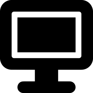 Şeffaf arkaplan ile PNG biçiminde bilgisayar logosu simgesi. Teknoloji markaları, bilişim hizmetleri, web geliştirme veya dijital ürünler için uygun minimalist siyah-beyaz tasarım. Çok yönlü markalaşma ve arayüz kullanımı için temiz ve modern sembol