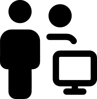 Şeffaf arkaplan ile PNG biçiminde bilgisayar logosu simgesi. Teknoloji markaları, bilişim hizmetleri, web geliştirme veya dijital ürünler için uygun minimalist siyah-beyaz tasarım. Çok yönlü markalaşma ve arayüz kullanımı için temiz ve modern sembol