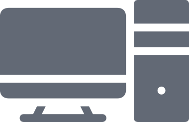 Şeffaf arkaplan ile PNG biçiminde bilgisayar logosu simgesi. Teknoloji markaları, bilişim hizmetleri, web geliştirme veya dijital ürünler için uygun minimalist siyah-beyaz tasarım. Çok yönlü markalaşma ve arayüz kullanımı için temiz ve modern sembol