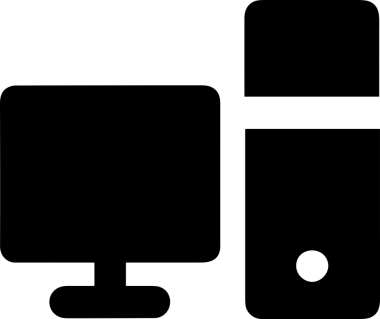 Şeffaf arkaplan ile PNG biçiminde bilgisayar logosu simgesi. Teknoloji markaları, bilişim hizmetleri, web geliştirme veya dijital ürünler için uygun minimalist siyah-beyaz tasarım. Çok yönlü markalaşma ve arayüz kullanımı için temiz ve modern sembol