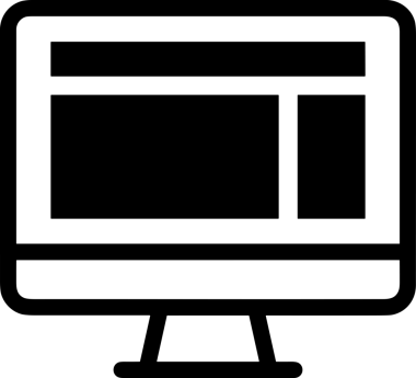 Şeffaf arkaplan ile PNG biçiminde bilgisayar logosu simgesi. Teknoloji markaları, bilişim hizmetleri, web geliştirme veya dijital ürünler için uygun minimalist siyah-beyaz tasarım. Çok yönlü markalaşma ve arayüz kullanımı için temiz ve modern sembol