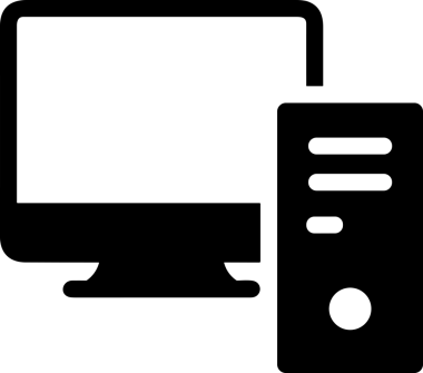 Şeffaf arkaplan ile PNG biçiminde bilgisayar logosu simgesi. Teknoloji markaları, bilişim hizmetleri, web geliştirme veya dijital ürünler için uygun minimalist siyah-beyaz tasarım. Çok yönlü markalaşma ve arayüz kullanımı için temiz ve modern sembol