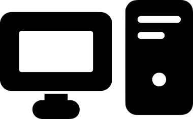 Şeffaf arkaplan ile PNG biçiminde bilgisayar logosu simgesi. Teknoloji markaları, bilişim hizmetleri, web geliştirme veya dijital ürünler için uygun minimalist siyah-beyaz tasarım. Çok yönlü markalaşma ve arayüz kullanımı için temiz ve modern sembol