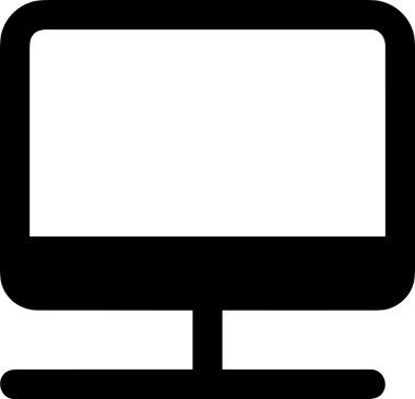 Şeffaf arkaplan ile PNG biçiminde bilgisayar logosu simgesi. Teknoloji markaları, bilişim hizmetleri, web geliştirme veya dijital ürünler için uygun minimalist siyah-beyaz tasarım. Çok yönlü markalaşma ve arayüz kullanımı için temiz ve modern sembol