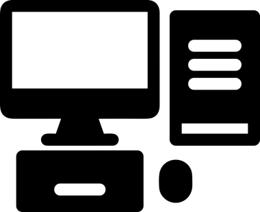 Şeffaf arkaplan ile PNG biçiminde bilgisayar logosu simgesi. Teknoloji markaları, bilişim hizmetleri, web geliştirme veya dijital ürünler için uygun minimalist siyah-beyaz tasarım. Çok yönlü markalaşma ve arayüz kullanımı için temiz ve modern sembol
