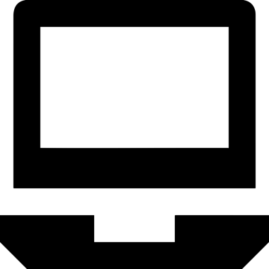 Şeffaf arkaplan ile PNG biçiminde bilgisayar logosu simgesi. Teknoloji markaları, bilişim hizmetleri, web geliştirme veya dijital ürünler için uygun minimalist siyah-beyaz tasarım. Çok yönlü markalaşma ve arayüz kullanımı için temiz ve modern sembol