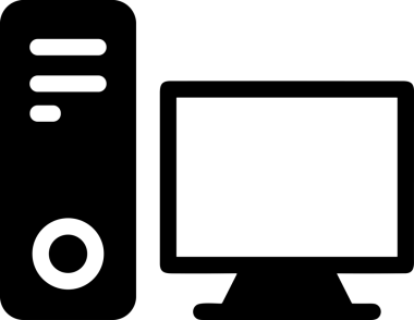 Şeffaf arkaplan ile PNG biçiminde bilgisayar logosu simgesi. Teknoloji markaları, bilişim hizmetleri, web geliştirme veya dijital ürünler için uygun minimalist siyah-beyaz tasarım. Çok yönlü markalaşma ve arayüz kullanımı için temiz ve modern sembol