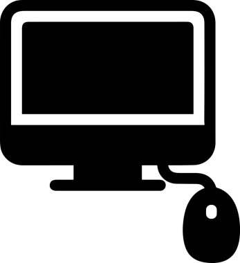 Şeffaf arkaplan ile PNG biçiminde bilgisayar logosu simgesi. Teknoloji markaları, bilişim hizmetleri, web geliştirme veya dijital ürünler için uygun minimalist siyah-beyaz tasarım. Çok yönlü markalaşma ve arayüz kullanımı için temiz ve modern sembol