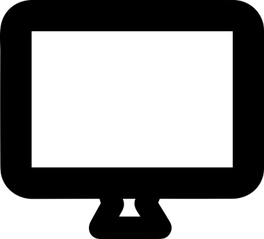 Şeffaf arkaplan ile PNG biçiminde bilgisayar logosu simgesi. Teknoloji markaları, bilişim hizmetleri, web geliştirme veya dijital ürünler için uygun minimalist siyah-beyaz tasarım. Çok yönlü markalaşma ve arayüz kullanımı için temiz ve modern sembol