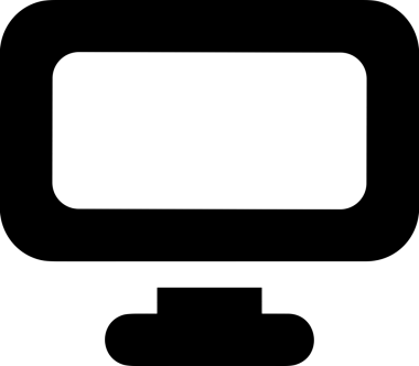 Şeffaf arkaplan ile PNG biçiminde bilgisayar logosu simgesi. Teknoloji markaları, bilişim hizmetleri, web geliştirme veya dijital ürünler için uygun minimalist siyah-beyaz tasarım. Çok yönlü markalaşma ve arayüz kullanımı için temiz ve modern sembol