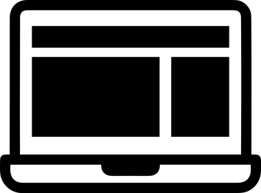 Şeffaf arkaplan ile PNG biçiminde bilgisayar logosu simgesi. Teknoloji markaları, bilişim hizmetleri, web geliştirme veya dijital ürünler için uygun minimalist siyah-beyaz tasarım. Çok yönlü markalaşma ve arayüz kullanımı için temiz ve modern sembol