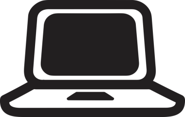 Şeffaf arkaplan ile PNG biçiminde bilgisayar logosu simgesi. Teknoloji markaları, bilişim hizmetleri, web geliştirme veya dijital ürünler için uygun minimalist siyah-beyaz tasarım. Çok yönlü markalaşma ve arayüz kullanımı için temiz ve modern sembol