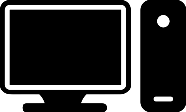 Şeffaf arkaplan ile PNG biçiminde bilgisayar logosu simgesi. Teknoloji markaları, bilişim hizmetleri, web geliştirme veya dijital ürünler için uygun minimalist siyah-beyaz tasarım. Çok yönlü markalaşma ve arayüz kullanımı için temiz ve modern sembol
