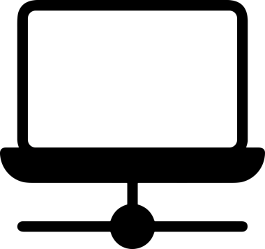 Şeffaf arkaplan ile PNG biçiminde bilgisayar logosu simgesi. Teknoloji markaları, bilişim hizmetleri, web geliştirme veya dijital ürünler için uygun minimalist siyah-beyaz tasarım. Çok yönlü markalaşma ve arayüz kullanımı için temiz ve modern sembol