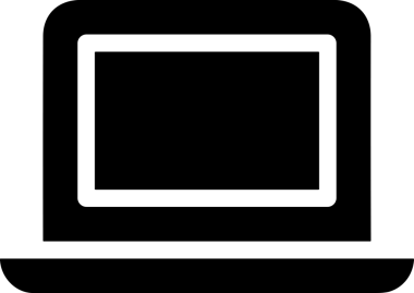 Şeffaf arkaplan ile PNG biçiminde bilgisayar logosu simgesi. Teknoloji markaları, bilişim hizmetleri, web geliştirme veya dijital ürünler için uygun minimalist siyah-beyaz tasarım. Çok yönlü markalaşma ve arayüz kullanımı için temiz ve modern sembol