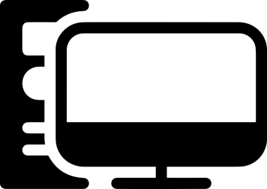 Şeffaf arkaplan ile PNG biçiminde bilgisayar logosu simgesi. Teknoloji markaları, bilişim hizmetleri, web geliştirme veya dijital ürünler için uygun minimalist siyah-beyaz tasarım. Çok yönlü markalaşma ve arayüz kullanımı için temiz ve modern sembol