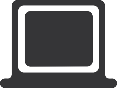 Şeffaf arkaplan ile PNG biçiminde bilgisayar logosu simgesi. Teknoloji markaları, bilişim hizmetleri, web geliştirme veya dijital ürünler için uygun minimalist siyah-beyaz tasarım. Çok yönlü markalaşma ve arayüz kullanımı için temiz ve modern sembol