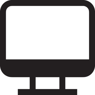 Şeffaf arkaplan ile PNG biçiminde bilgisayar logosu simgesi. Teknoloji markaları, bilişim hizmetleri, web geliştirme veya dijital ürünler için uygun minimalist siyah-beyaz tasarım. Çok yönlü markalaşma ve arayüz kullanımı için temiz ve modern sembol