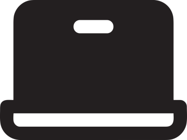 Şeffaf arkaplan ile PNG biçiminde bilgisayar logosu simgesi. Teknoloji markaları, bilişim hizmetleri, web geliştirme veya dijital ürünler için uygun minimalist siyah-beyaz tasarım. Çok yönlü markalaşma ve arayüz kullanımı için temiz ve modern sembol