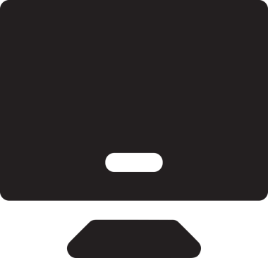 Şeffaf arkaplan ile PNG biçiminde bilgisayar logosu simgesi. Teknoloji markaları, bilişim hizmetleri, web geliştirme veya dijital ürünler için uygun minimalist siyah-beyaz tasarım. Çok yönlü markalaşma ve arayüz kullanımı için temiz ve modern sembol