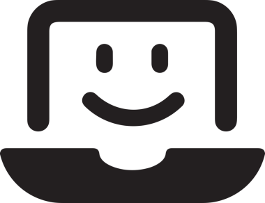 Şeffaf arkaplan ile PNG biçiminde bilgisayar logosu simgesi. Teknoloji markaları, bilişim hizmetleri, web geliştirme veya dijital ürünler için uygun minimalist siyah-beyaz tasarım. Çok yönlü markalaşma ve arayüz kullanımı için temiz ve modern sembol