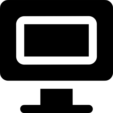 Şeffaf arkaplan ile PNG biçiminde bilgisayar logosu simgesi. Teknoloji markaları, bilişim hizmetleri, web geliştirme veya dijital ürünler için uygun minimalist siyah-beyaz tasarım. Çok yönlü markalaşma ve arayüz kullanımı için temiz ve modern sembol