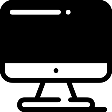 Şeffaf arkaplan ile PNG biçiminde bilgisayar logosu simgesi. Teknoloji markaları, bilişim hizmetleri, web geliştirme veya dijital ürünler için uygun minimalist siyah-beyaz tasarım. Çok yönlü markalaşma ve arayüz kullanımı için temiz ve modern sembol