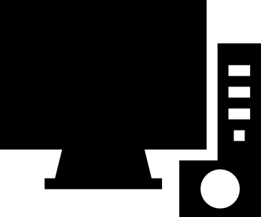 Şeffaf arkaplan ile PNG biçiminde bilgisayar logosu simgesi. Teknoloji markaları, bilişim hizmetleri, web geliştirme veya dijital ürünler için uygun minimalist siyah-beyaz tasarım. Çok yönlü markalaşma ve arayüz kullanımı için temiz ve modern sembol