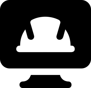 Şeffaf arkaplan ile PNG biçiminde bilgisayar logosu simgesi. Teknoloji markaları, bilişim hizmetleri, web geliştirme veya dijital ürünler için uygun minimalist siyah-beyaz tasarım. Çok yönlü markalaşma ve arayüz kullanımı için temiz ve modern sembol