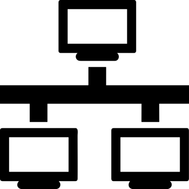 Şeffaf arkaplan ile PNG biçiminde bilgisayar logosu simgesi. Teknoloji markaları, bilişim hizmetleri, web geliştirme veya dijital ürünler için uygun minimalist siyah-beyaz tasarım. Çok yönlü markalaşma ve arayüz kullanımı için temiz ve modern sembol