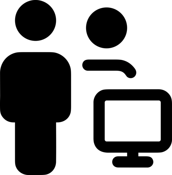 Şeffaf arkaplan ile PNG biçiminde bilgisayar logosu simgesi. Teknoloji markaları, bilişim hizmetleri, web geliştirme veya dijital ürünler için uygun minimalist siyah-beyaz tasarım. Çok yönlü markalaşma ve arayüz kullanımı için temiz ve modern sembol