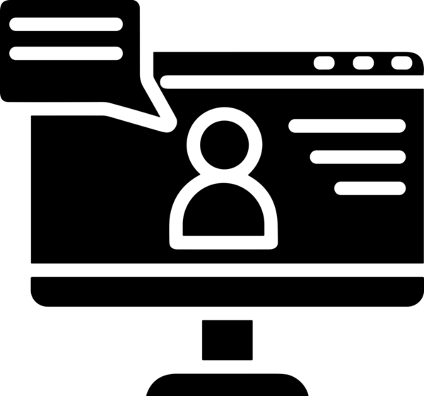 Şeffaf arkaplan ile PNG biçiminde bilgisayar logosu simgesi. Teknoloji markaları, bilişim hizmetleri, web geliştirme veya dijital ürünler için uygun minimalist siyah-beyaz tasarım. Çok yönlü markalaşma ve arayüz kullanımı için temiz ve modern sembol