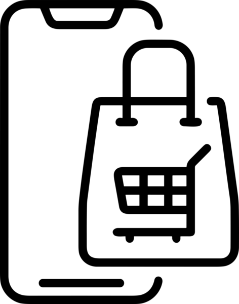 E-Ticaret, Perakende Uygulaması, Çevrimiçi Mağaza ve UI Tasarım Kullanımı için Alışveriş Simgesi Simgesi PNG Resmi