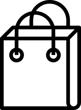E-Ticaret, Perakende Uygulaması, Çevrimiçi Mağaza ve UI Tasarım Kullanımı için Alışveriş Simgesi Simgesi PNG Resmi