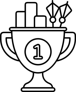 Kazanan Siyah ve Beyaz Logo Simgesi Markalaşma ve Tasarım için PNG Biçiminde