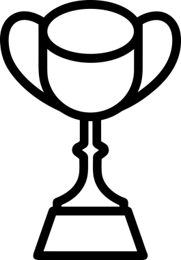 Kazanan Siyah ve Beyaz Logo Simgesi Markalaşma ve Tasarım için PNG Biçiminde