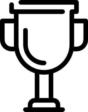 Kazanan Siyah ve Beyaz Logo Simgesi Markalaşma ve Tasarım için PNG Biçiminde