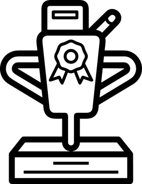 Kazanan Siyah ve Beyaz Logo Simgesi Markalaşma ve Tasarım için PNG Biçiminde