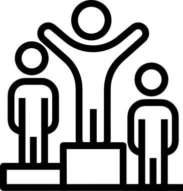 Kazanan Siyah ve Beyaz Logo Simgesi Markalaşma ve Tasarım için PNG Biçiminde