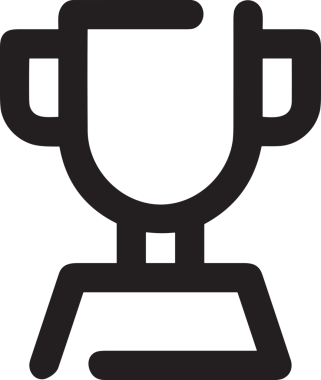 Kazanan Siyah ve Beyaz Logo Simgesi Markalaşma ve Tasarım için PNG Biçiminde