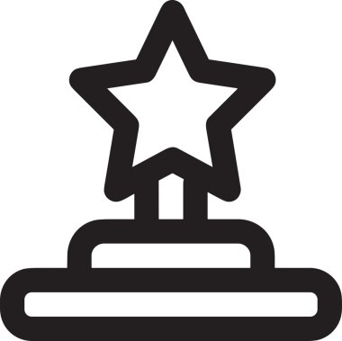 Kazanan Siyah ve Beyaz Logo Simgesi Markalaşma ve Tasarım için PNG Biçiminde