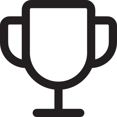 Kazanan Siyah ve Beyaz Logo Simgesi Markalaşma ve Tasarım için PNG Biçiminde